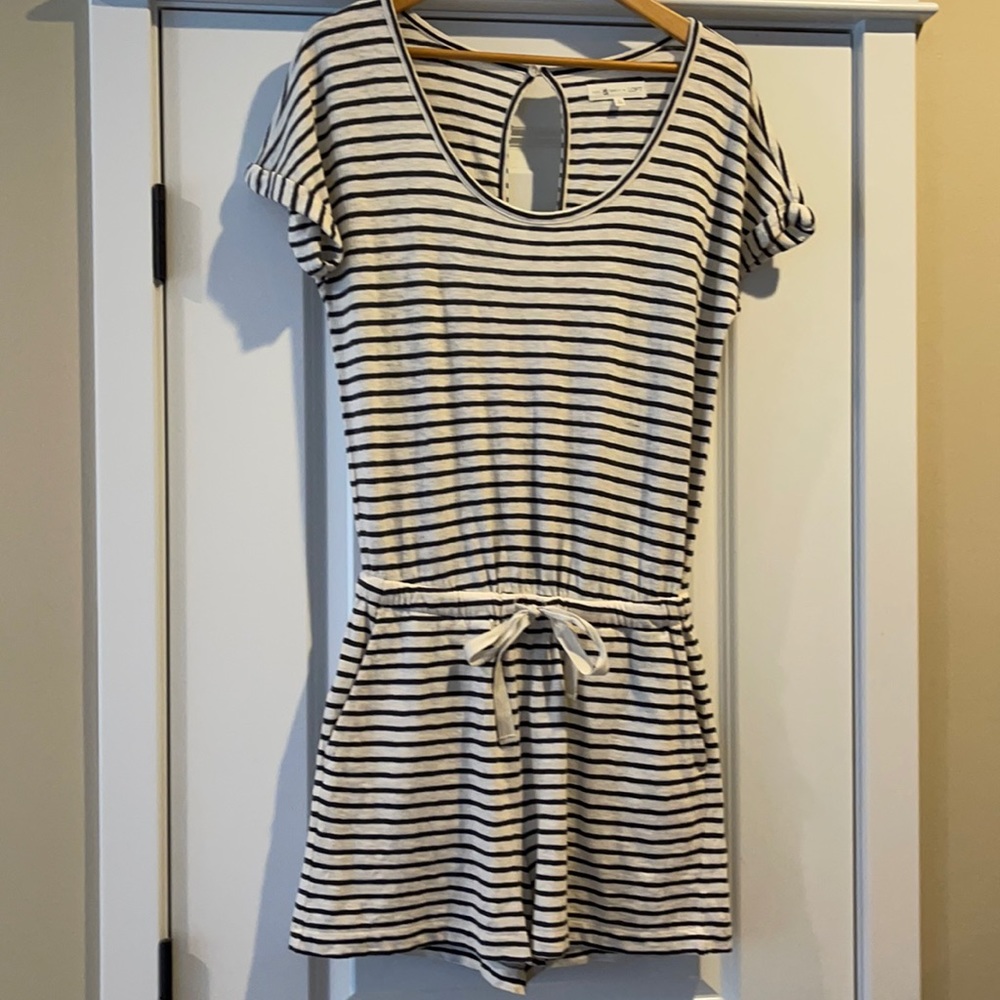 LOU & GREY Striped Drawstring Romper